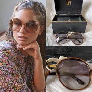 New LINDA FARROW LUXE Round Frame Sunglasses